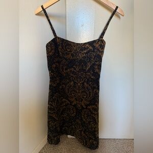 Urban Outfitters Black and Bronze Velvet Dress